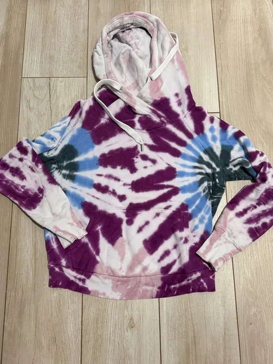 NSF SoulCycle Exclusive Tie-Dye Pullover Hoodie in Purple Blue Gray White Small - Picture 2 of 6